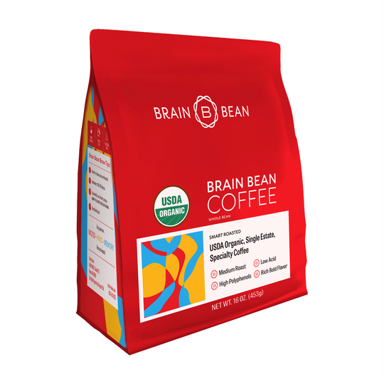 Brain Bean™ Coffee 16 oz -USDA Organic, Fair Trade, Premium Grade
